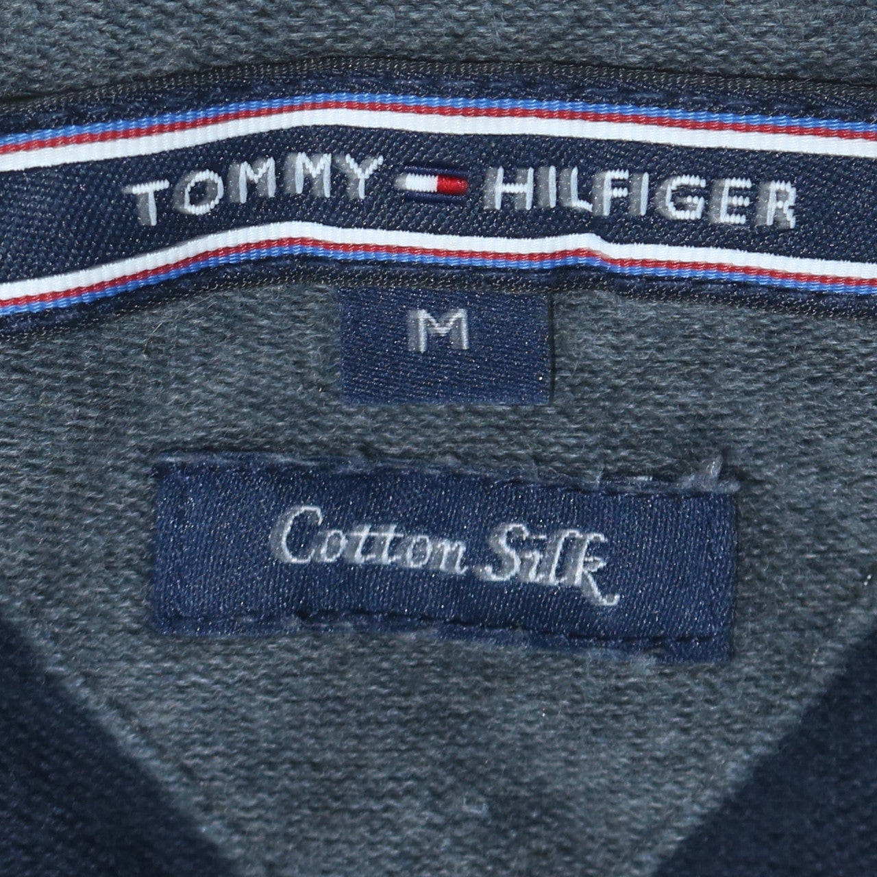 Tommy Hilfiger Men’s Blue Cotton Silk V-Neck Jumper M