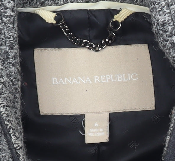 Banana Republic Women’s Grey Wool Blend Mid-Length Overcoat Size 10