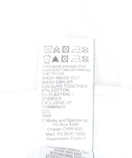 Womens UK Size 24 Marks and Spencer Regular Fit Cargo White Trousers