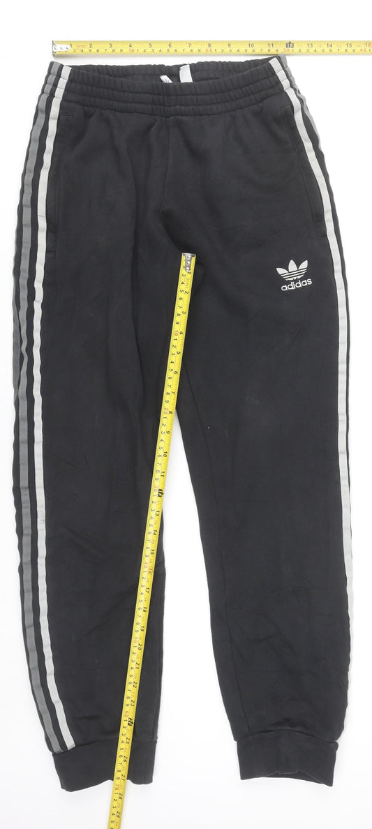 Adidas Men’s Black Jogger Sweatpants S Cotton Blend Tapered