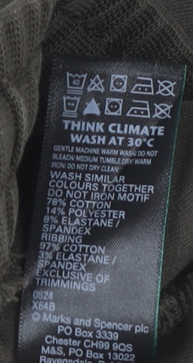 Marks and Spencer Men’s Green Jogger Trousers Size S Cotton Blend