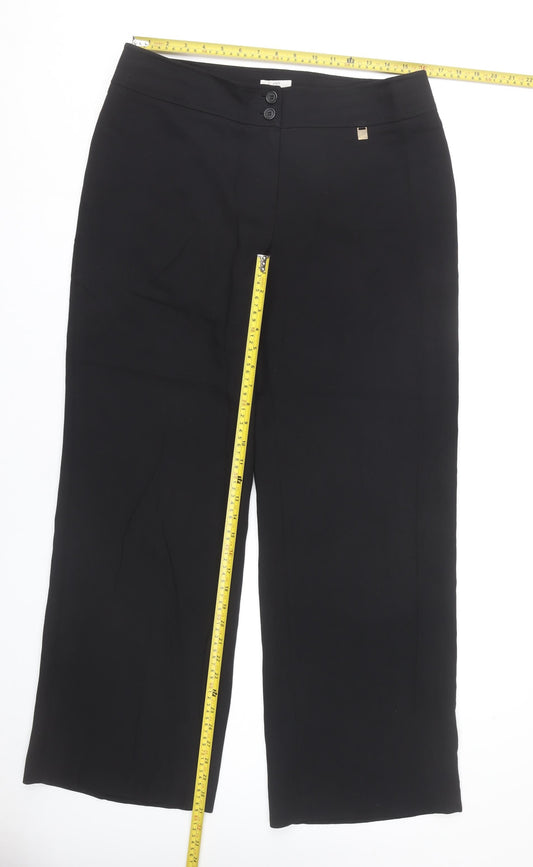 CC Women’s Black Wide-Leg Stretch Trousers Size 14