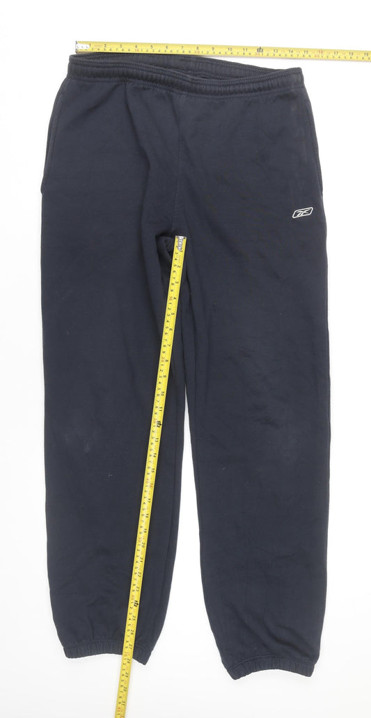 Reebok Men’s Blue Sweatpants Small Regular Fit Casual Fleece