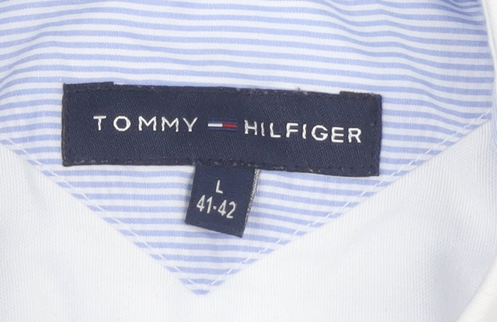 Tommy Hilfiger Men’s White L 41-42 Regular Fit Dress Shirt