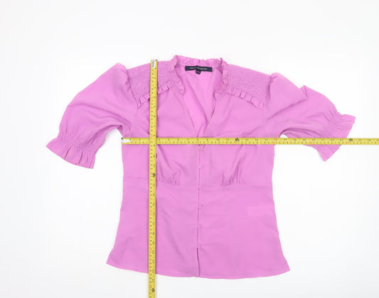 Womens UK Size 10 French Connection Pink Tunic Blouse