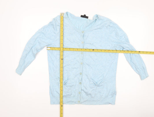 Womens UK Size 16 Warehouse Blue Cardigan Jumper