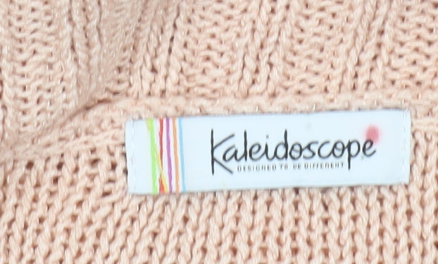 Kaleidoscope Women’s Beige Short Sleeve Open Knit Cardigan Size 10