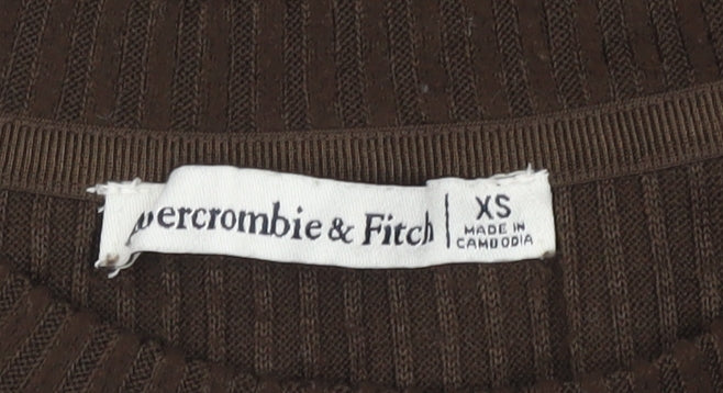 Abercrombie & Fitch Women’s Brown XS Ribbed Knit Pullover Jumper