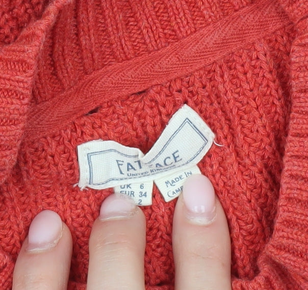 Womens UK Size 6 Fat Face Red Pullover Jumper