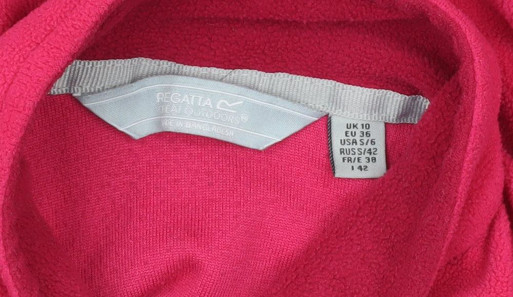 Regatta Womens Pink Fleece Sweatshirt UK 10 Half Zip Outdoor Walking