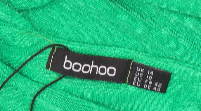 Boohoo Womens Green Bodycon Midi Dress Size 14 Sleeveless Scoop Neck