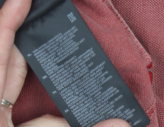 G-Star Raw Mens Red Long Sleeve Polo Shirt XS Cotton Logo Casual