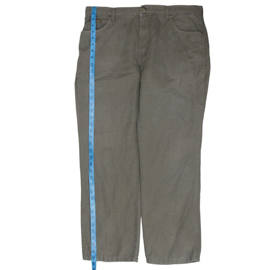 Wrangler Mens Brown Straight Leg Jeans W38 L30 Cotton Linen