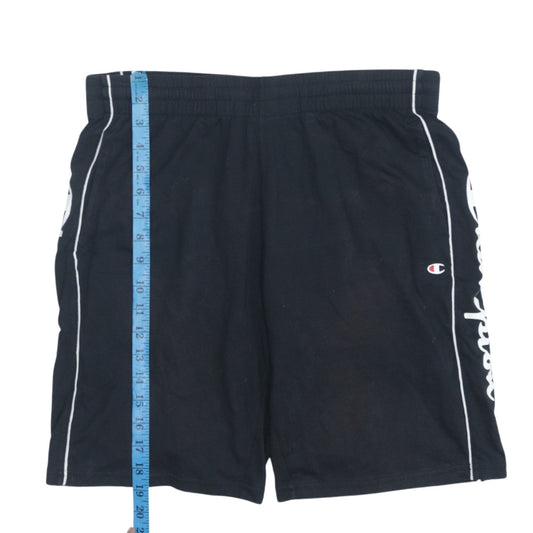 Champion Men’s Black L Sweat Shorts Elastic Waist Logo Casual Sportswear