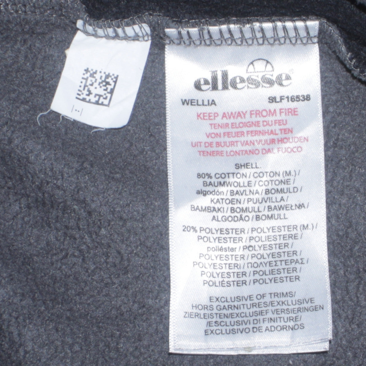 Ellesse Men's Grey Sweatpants M Regular Fit Tapered Fleece