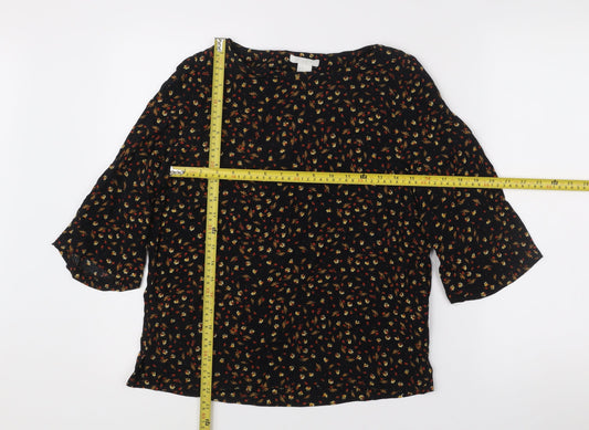 Womens UK Size 4 H&M Black Tunic Blouse