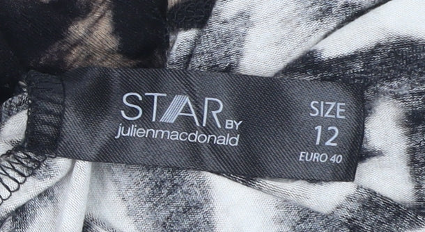 Star by Julien Macdonald Women's Multicoloured Animal Print Strapless Bodycon Dress Size 12
