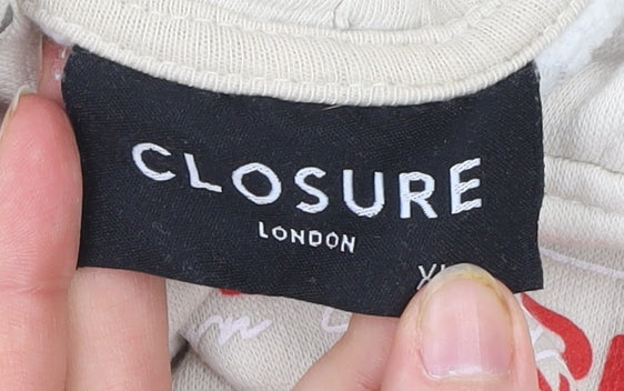 Mens UK Size XL Closure London Beige Pullover Hoodie