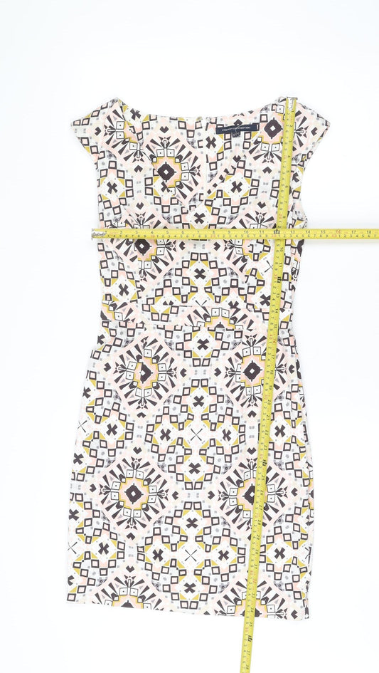French Connection Women’s Multicoloured Size 10 Sleeveless Shift Dress