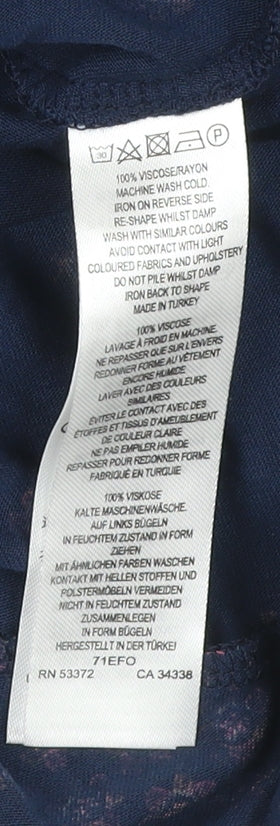 French Connection Women Blue Floral Shift Dress Size 10