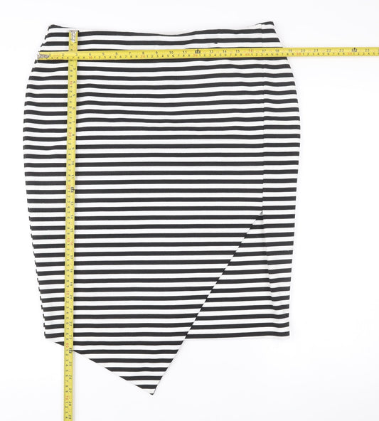Marks and Spencer Women’s Black Striped Pencil Skirt Size 16