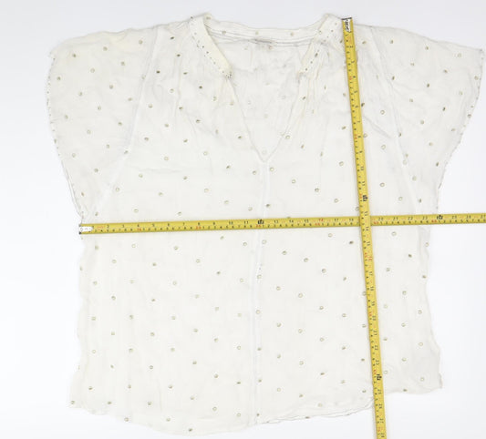 Womens UK Size XL Monsoon White Tunic Blouse