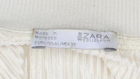 ZARA Women Ivory Bomber Jacket Size 10 Lightweight Casual