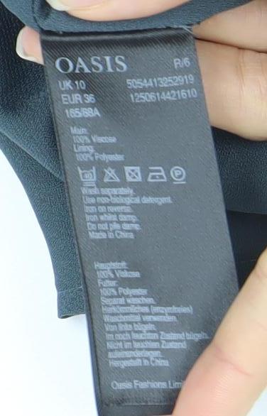 Oasis Women’s Black Butterfly Print A-Line Dress Size 10