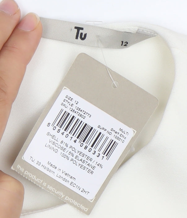 Tu Women’s Multicoloured Size 12 Sheath Knee Length Dress