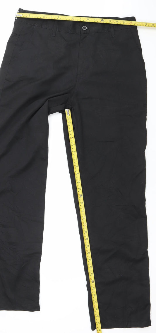 Dunlop Men’s Black Polyester Regular Fit Straight Trousers 34W L