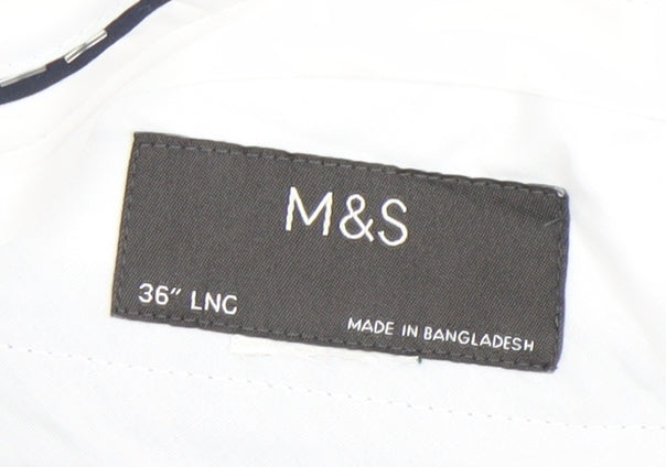 Marks and Spencer Men’s Grey 36W 36L Regular Fit Dress Pants