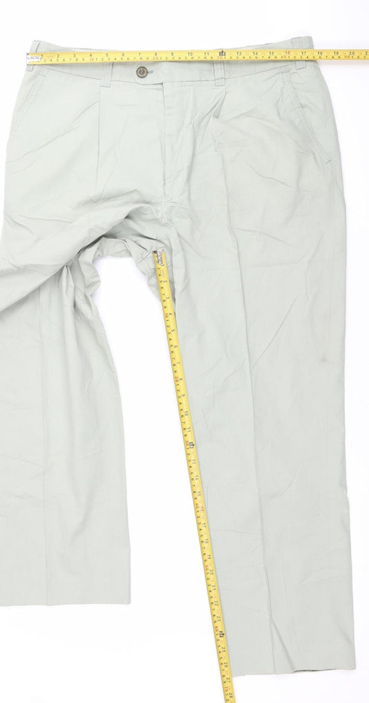 Oakman Mens Beige Chino Trousers Size 36R Cotton Blend