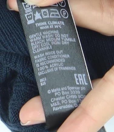 Womens UK Size S Marks and Spencer Blue Tunic Jumper