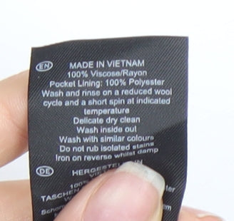 Hobbs Women’s Blue Floral Wide-Leg Trousers Size 16 Viscose