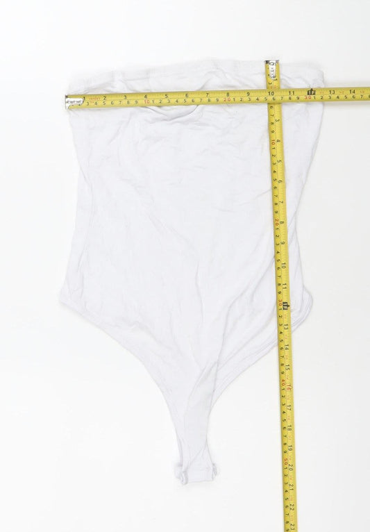 PrettyLittleThing Women’s White One Shoulder Bodysuit Size 10
