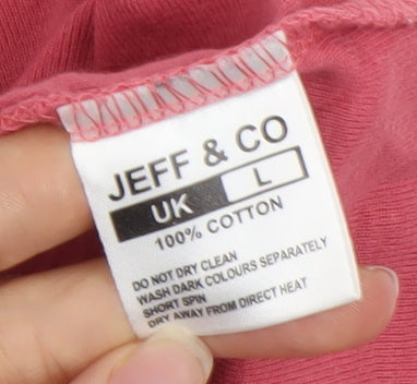 Womens UK Size L Jeff & Co Pink Basic Tank