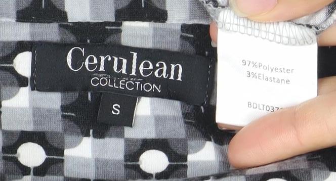 Womens UK Size S Cerulean Collection Black Tunic Button-Up