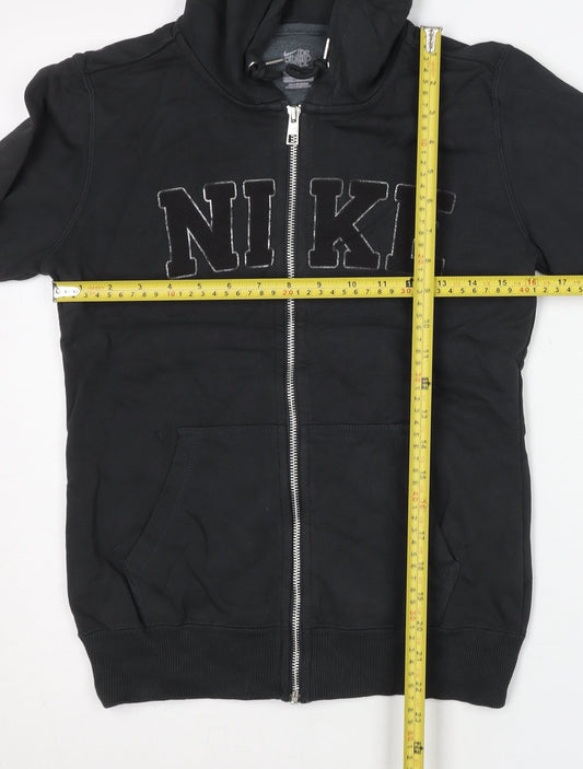 Nike Women’s Black Full Zip Hoodie Sweatshirt Size M Cotton Blend