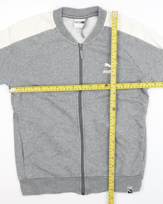Puma Womens Grey Track Jacket Size L Full Zip Sports Top