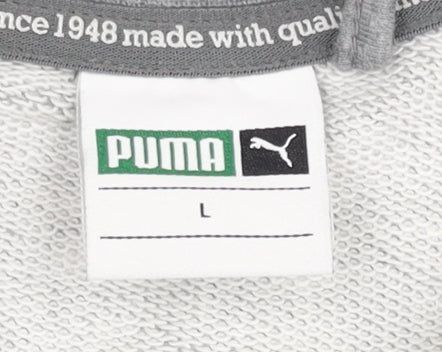 Puma Womens Grey Track Jacket Size L Full Zip Sports Top