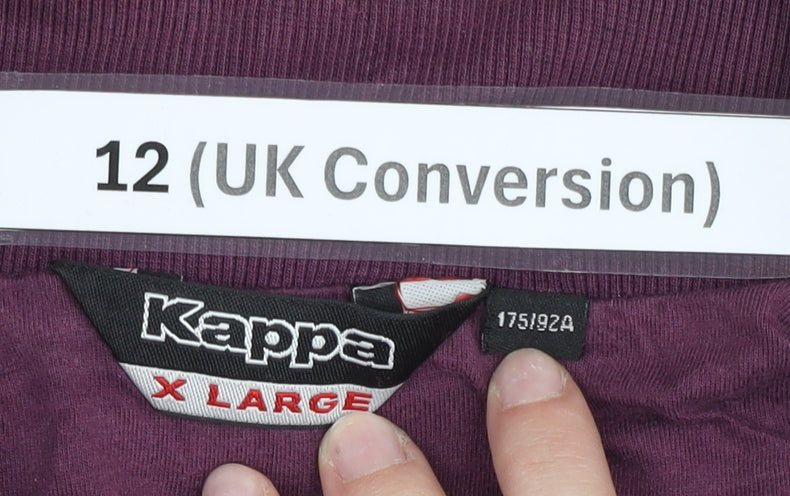 Kappa Womens Purple Pink Striped Track Jacket UK 12 Zip Long Sleeve