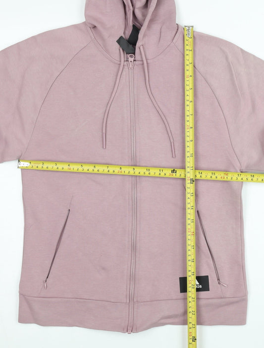 Adidas Women’s Pink Full Zip Hoodie Size 8 Cotton Blend