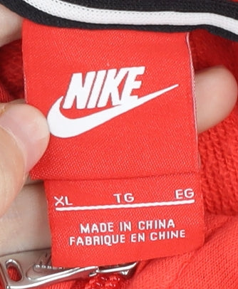 Nike Women Red XL Full Zip Hoodie Sweatshirt Regular Fit
