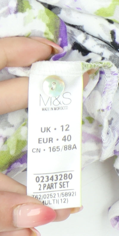Womens UK Size 12 Marks and Spencer Multicoloured Basic T-Shirt