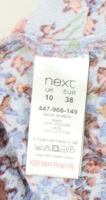 Womens UK Size 10 NEXT Multicoloured Tunic Blouse