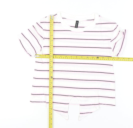 Womens UK Size XS H&M Divided White Basic T-Shirt