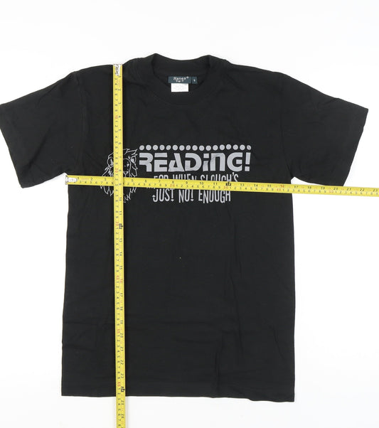 Mens UK Size S Hanes Black T-Shirt