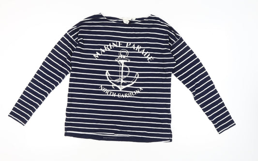 Womens UK Size S H&M Blue Basic T-Shirt