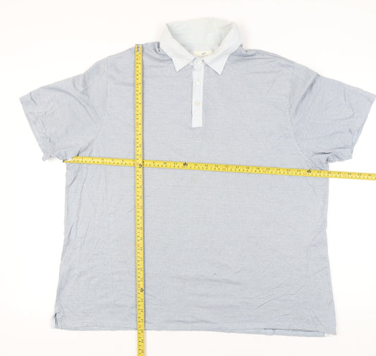 Marks and Spencer Men’s Blue 2XL Cotton Short Sleeve Polo Shirt