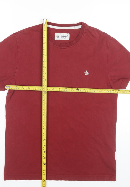 Original Penguin Men's Red Cotton Crew Neck T-Shirt Size M
